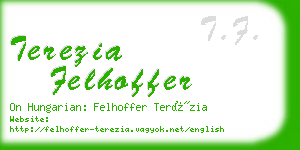 terezia felhoffer business card